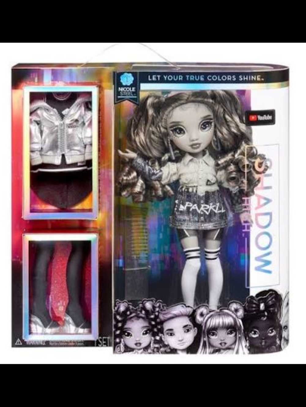 Nicole Steele Shadow Bright Doll Outfit Set in Silver and Pink
